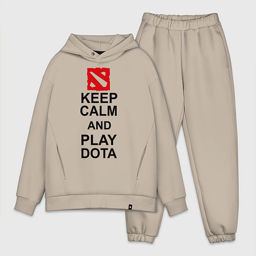 Мужской костюм оверсайз Keep Calm & Play Dota / Миндальный – фото 1