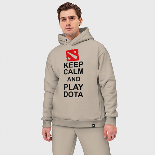 Мужской костюм оверсайз Keep Calm & Play Dota / Миндальный – фото 3