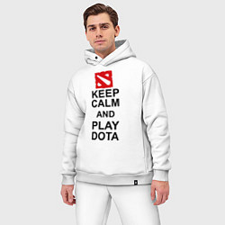 Мужской костюм оверсайз Keep Calm & Play Dota, цвет: белый — фото 2