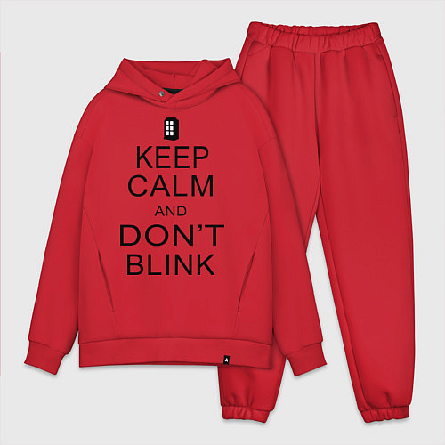 Мужской костюм оверсайз Keep Calm & Don't Blink / Красный – фото 1