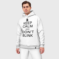 Мужской костюм оверсайз Keep Calm & Don't Blink, цвет: белый — фото 2