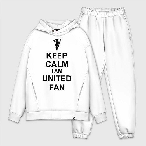 Мужской костюм оверсайз Keep Calm & United fan / Белый – фото 1