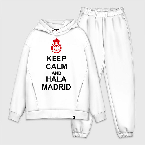 Мужской костюм оверсайз Keep Calm & Hala Madrid / Белый – фото 1