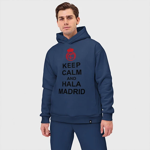 Мужской костюм оверсайз Keep Calm & Hala Madrid / Тёмно-синий – фото 3