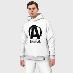 Мужской костюм оверсайз Animal Logo, цвет: белый — фото 2