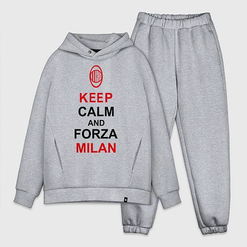 Мужской костюм оверсайз Keep Calm & Forza Milan / Меланж – фото 1