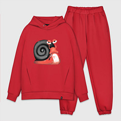 Мужской костюм оверсайз Боевая улитка, цвет: красный