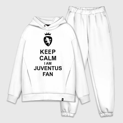 Мужской костюм оверсайз Keep Calm & Juventus fan / Белый – фото 1