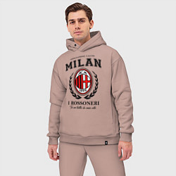 Мужской костюм оверсайз Milan: I Rossoneri, цвет: пыльно-розовый — фото 2