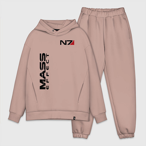Мужской костюм оверсайз MASS EFFECT N7 / Пыльно-розовый – фото 1