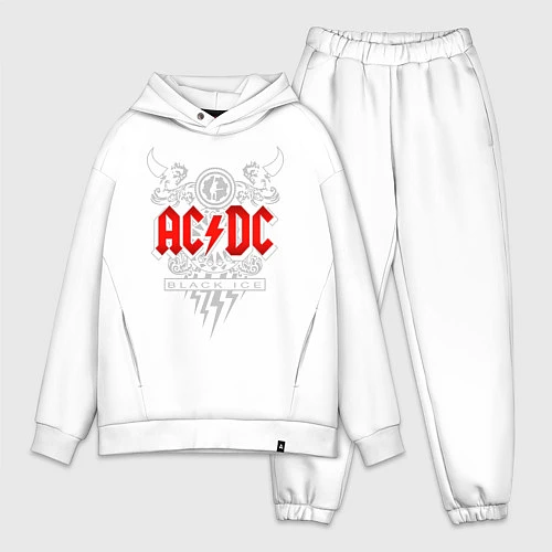 Мужской костюм оверсайз AC/DC: Black Ice / Белый – фото 1