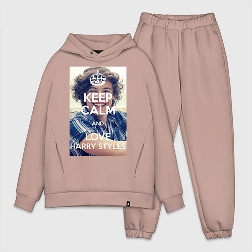 Мужской костюм оверсайз Keep Calm & Love Harry Styles / Пыльно-розовый – фото 1