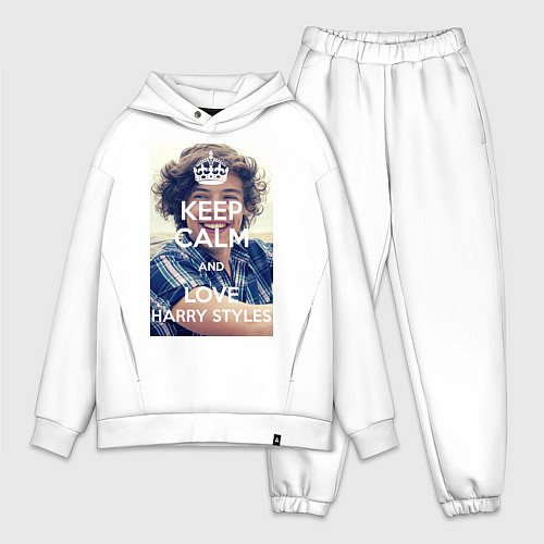 Мужской костюм оверсайз Keep Calm & Love Harry Styles / Белый – фото 1