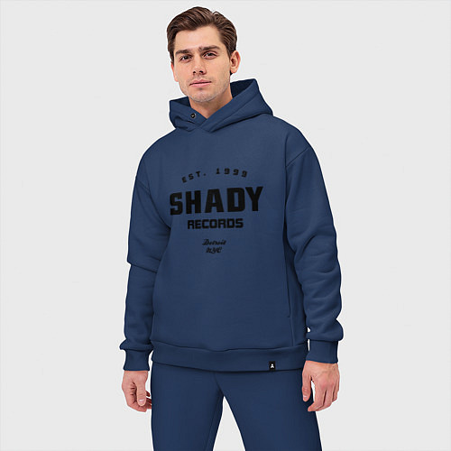 Мужской костюм оверсайз Shady records / Тёмно-синий – фото 3