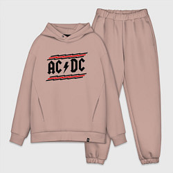 Мужской костюм оверсайз AC/DC Voltage, цвет: пыльно-розовый
