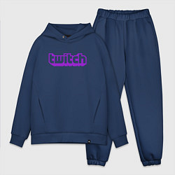 Мужской костюм оверсайз Twitch Logo, цвет: тёмно-синий