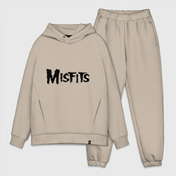 Мужской костюм оверсайз Misfits logo, цвет: миндальный