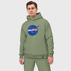 Мужской костюм оверсайз NASA Delorean 88 mph, цвет: авокадо — фото 2