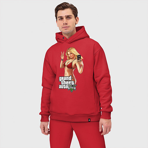 Мужской костюм оверсайз GTA V: Selfie / Красный – фото 3