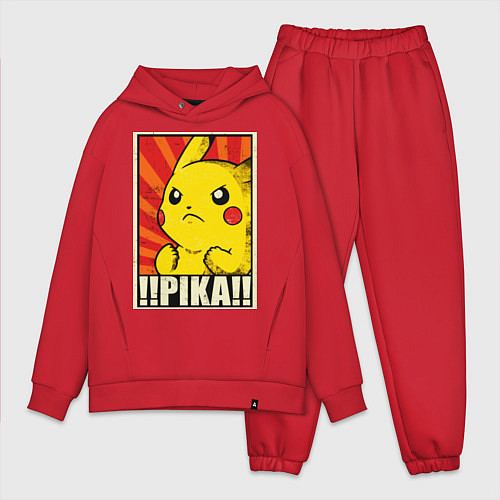 Мужской костюм оверсайз Pikachu: Pika Pika / Красный – фото 1