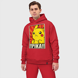 Мужской костюм оверсайз Pikachu: Pika Pika, цвет: красный — фото 2