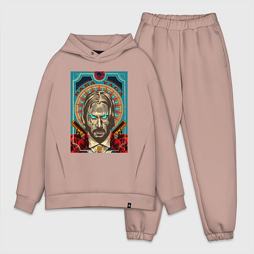 Мужской костюм оверсайз John wick / Пыльно-розовый – фото 1