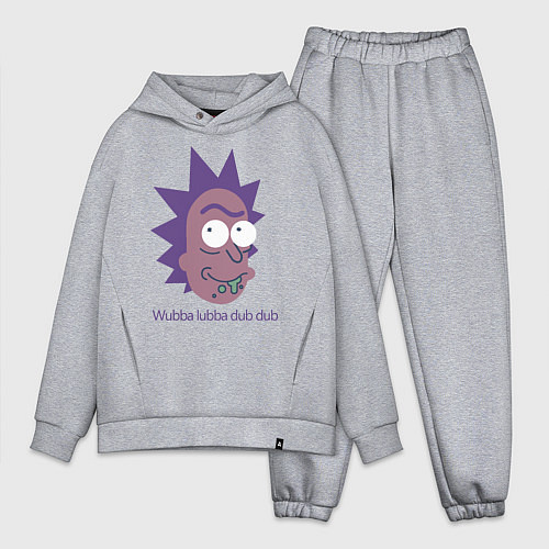 Мужской костюм оверсайз Wubba lubba dub dub / Меланж – фото 1