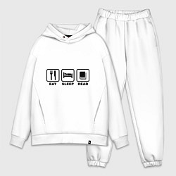Мужской костюм оверсайз Eat Sleep Read (Ешь, Спи, Читай)