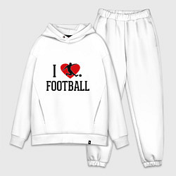 Мужской костюм оверсайз I love football, цвет: белый