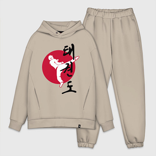 Мужской костюм оверсайз Тхэквондо / Миндальный – фото 1