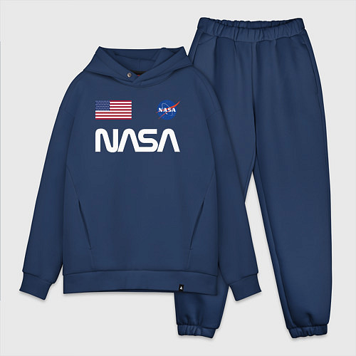 Мужской костюм оверсайз NASA / Тёмно-синий – фото 1