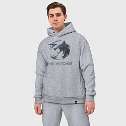 Мужской костюм оверсайз Ведьмак Белый волк Геральт, цвет: меланж — фото 2