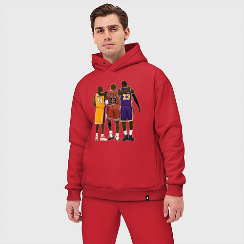 Мужской костюм оверсайз Kobe, Michael, LeBron / Красный – фото 3