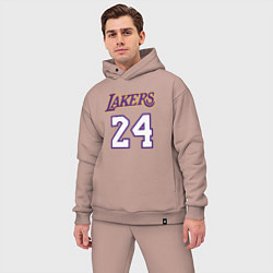 Мужской костюм оверсайз Lakers 24, цвет: пыльно-розовый — фото 2