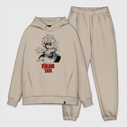 Мужской костюм оверсайз Vinland saga Thorfinn, цвет: миндальный