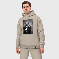 Мужской костюм оверсайз Бродский и кот, цвет: миндальный — фото 2