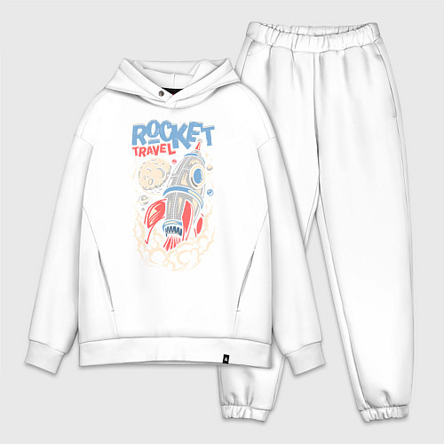 Мужской костюм оверсайз Rocket Travel / Белый – фото 1