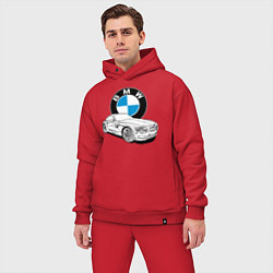 Мужской костюм оверсайз BMW, цвет: красный — фото 2