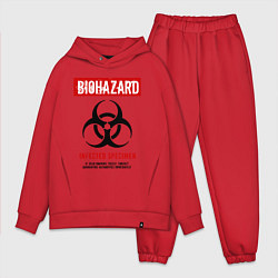 Мужской костюм оверсайз Biohazard цвета красный — фото 1