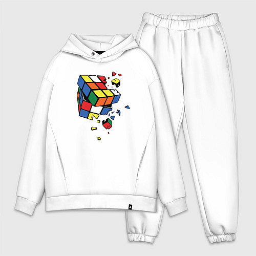 Мужской костюм оверсайз Кубик Рубика / Белый – фото 1