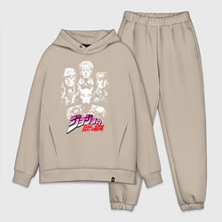 Мужской костюм оверсайз JOJOS BIZARRE ADVENTURE, цвет: миндальный