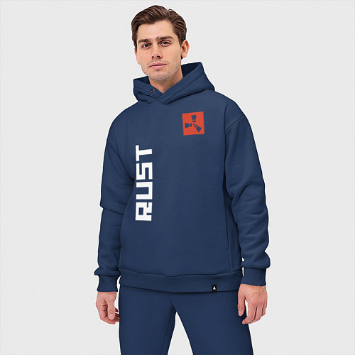 Мужской костюм оверсайз RUST / Тёмно-синий – фото 3