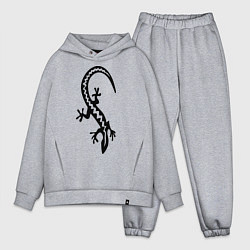 Мужской костюм оверсайз Ящерица парная вторая, цвет: меланж