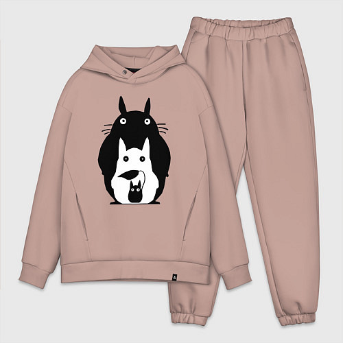 Мужской костюм оверсайз Тоторо / Пыльно-розовый – фото 1