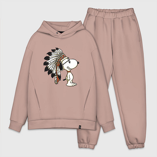 Мужской костюм оверсайз Snoopy / Пыльно-розовый – фото 1