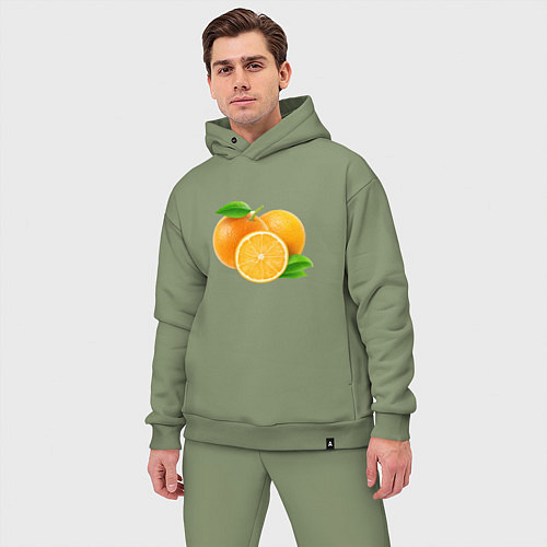 Мужской костюм оверсайз Апельсины / Авокадо – фото 3