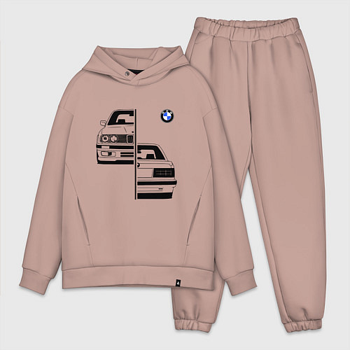 Мужской костюм оверсайз BMW БМВ Z / Пыльно-розовый – фото 1