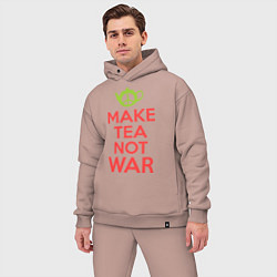 Мужской костюм оверсайз Make tea not war, цвет: пыльно-розовый — фото 2
