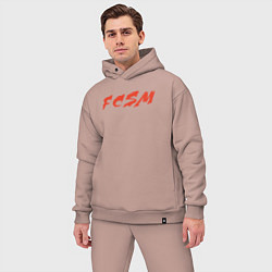 Мужской костюм оверсайз FCSM, цвет: пыльно-розовый — фото 2