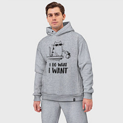 Мужской костюм оверсайз I do what i want, цвет: меланж — фото 2